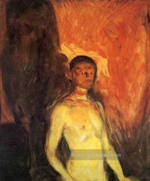  selbstporträt galerie - Selbstporträt in der Hölle 1903 Edvard Munch